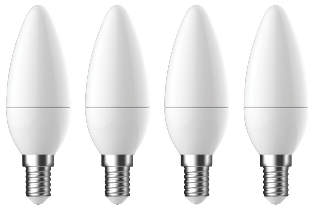 Image of LAP DFRDCL4GDB SES Candle LED Light Bulb 470lm 4.2W 4 Pack 