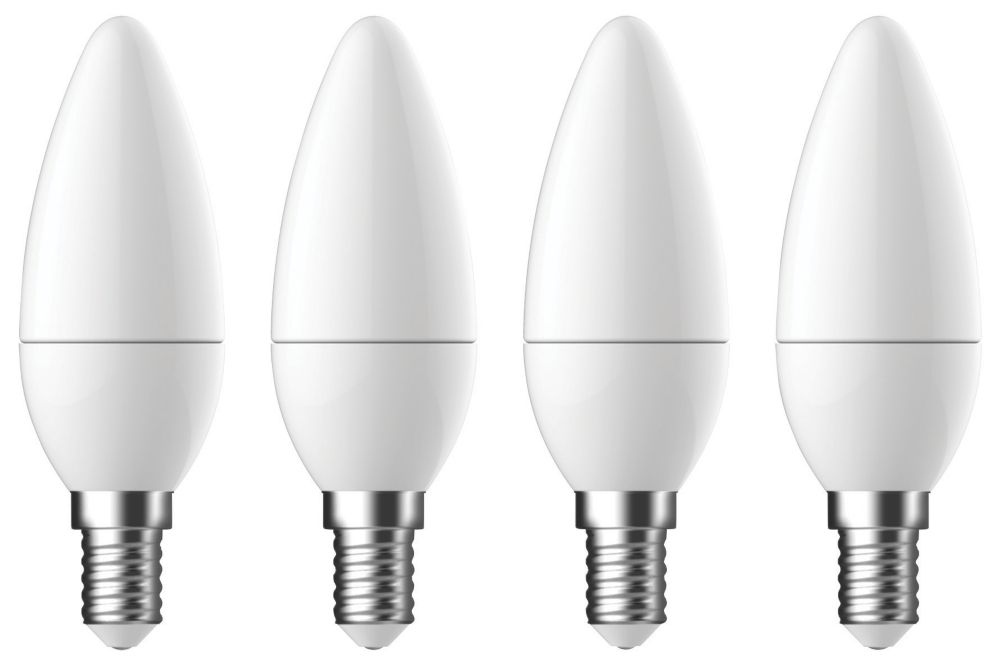 Image of LAP DFRDCL4GDB SES Candle LED Light Bulb 470lm 4.2W 4 Pack 