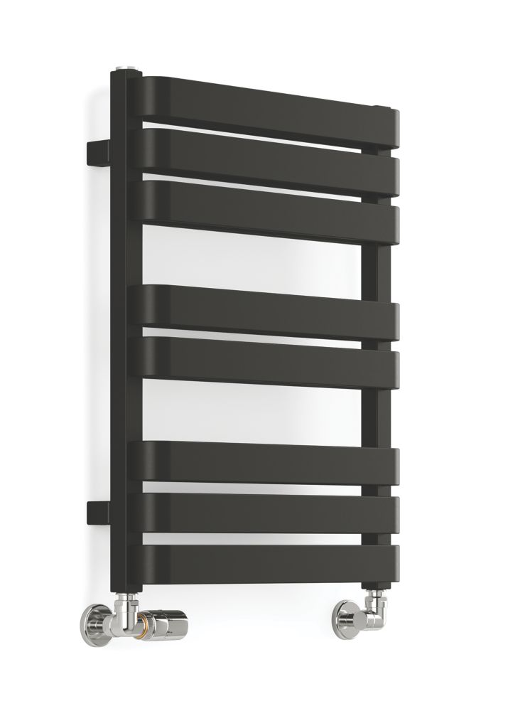 Image of Terma Warp T Bold Designer Towel Rail 655m x 500mm Black 1569BTU 