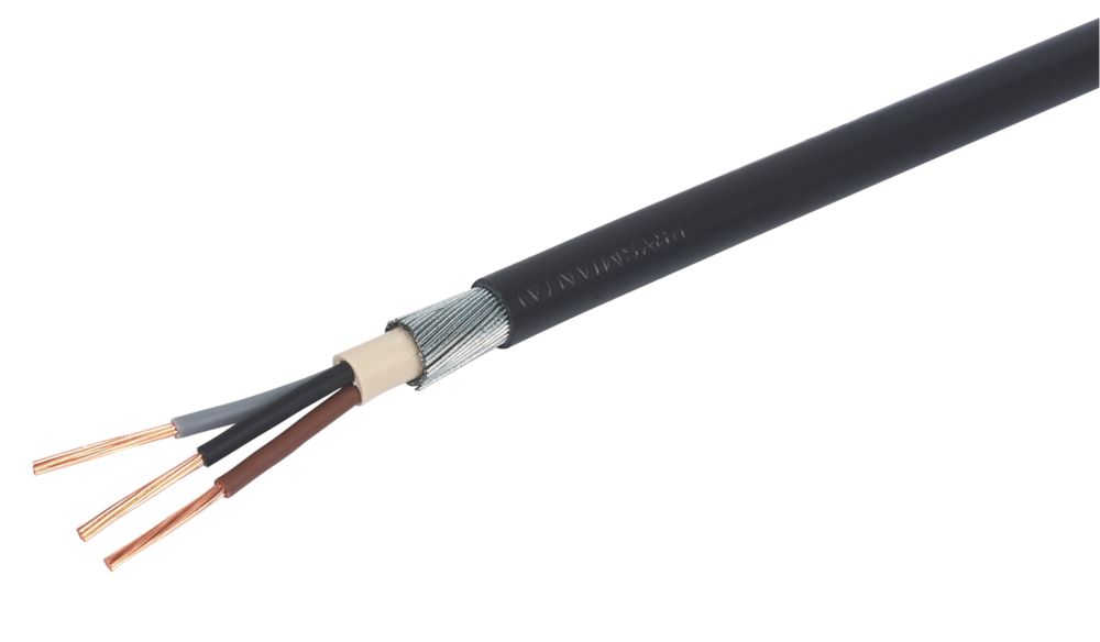 Image of Prysmian 6943X Black 3-Core 4mmÂ² Armoured Cable 25m Coil 