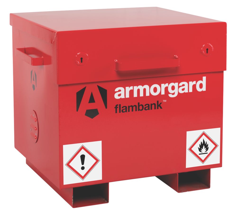 Image of Armorgard Flambank Hazardous Storage Box Red 780mm x 630mm x 675mm 