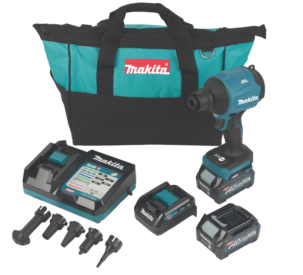 Image of Makita AS001GD201 40V 2 x 2.5Ah Li-Ion XGT Brushless Cordless Cordless Dust Blower 