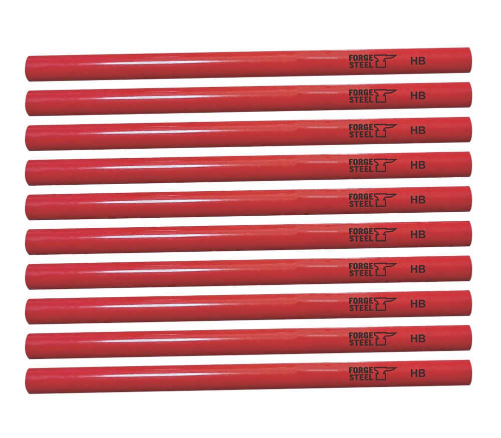 Image of Forge Steel 175mm Carpenters Pencils HB 10 Pack 