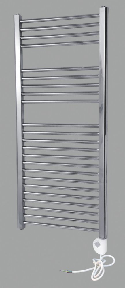 Image of Flomasta Flat Thermostatic Towel Radiator 1100mm x 500mm Chrome 853BTU 