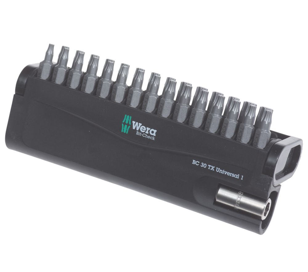 Image of Wera Bit-Check 1/4" Hex Shank TX Universal Screwdriver Bit Set 30 Pieces 
