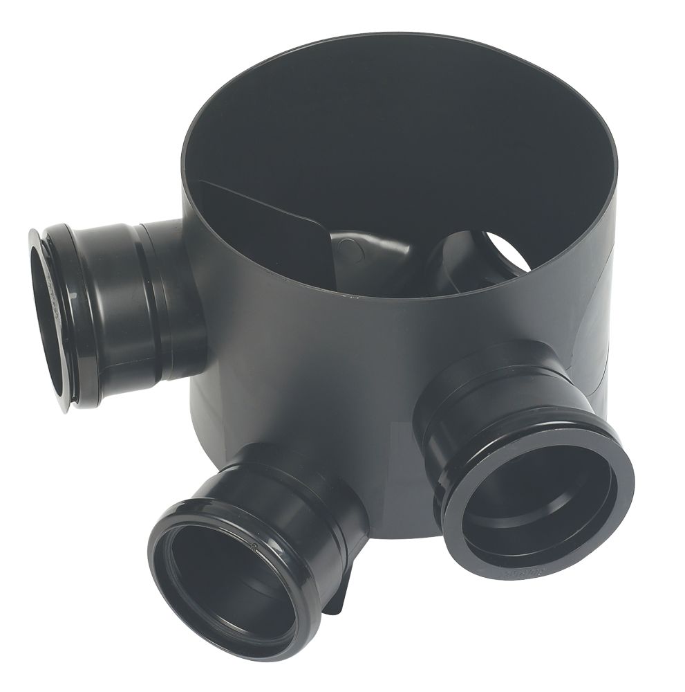 Image of FloPlast Push-Fit 3-Inlet Fixed Inspection Chamber Base 300mm 