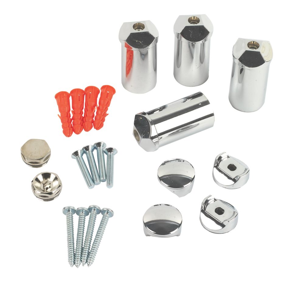 Image of Kudox Chrome Towel Radiator Brackets 70mm x 30mm Chrome 