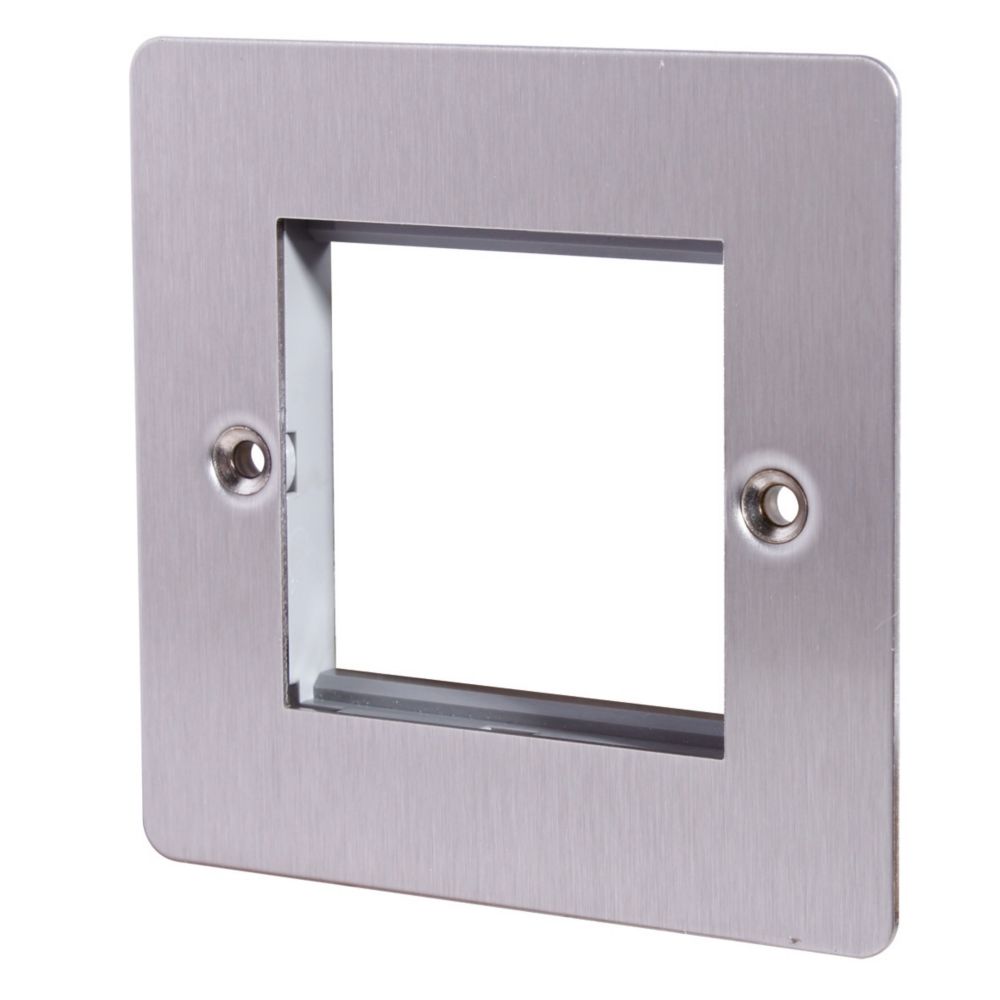 Image of LAP 2-Module Modular Faceplate Brushed Stainless Steel 