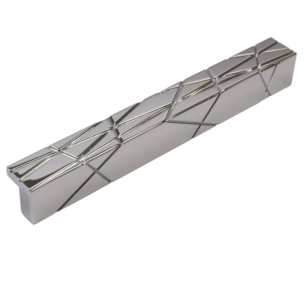 Image of Siro Straight Diamond Cut Door Pull Handle Bright Chrome 128mm 