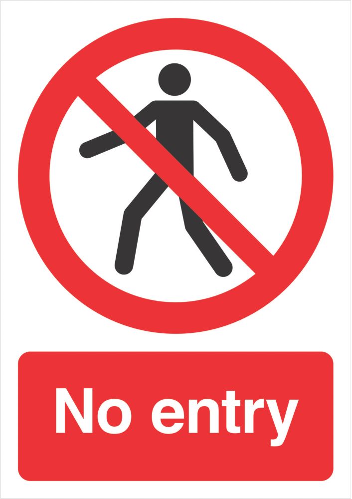Image of "No Entry" Sign 210mm x 148mm 