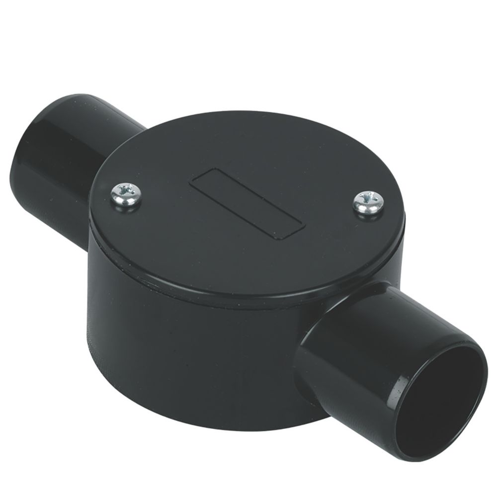 Image of Deta TTE 2 Way 25mm Through Box Black 