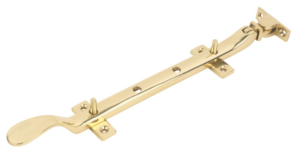 Image of Smith & Locke Victorian Casement Stay Polished Brass 250mm 