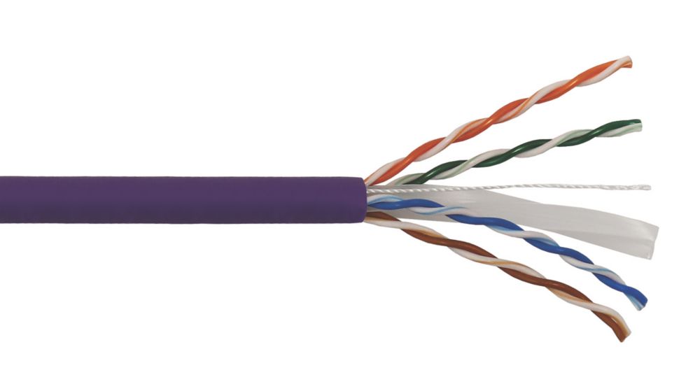 Image of Time Cat 6 Purple LSZH 4-Pair 8-Core Unshielded Ethernet Cable 305m Box 