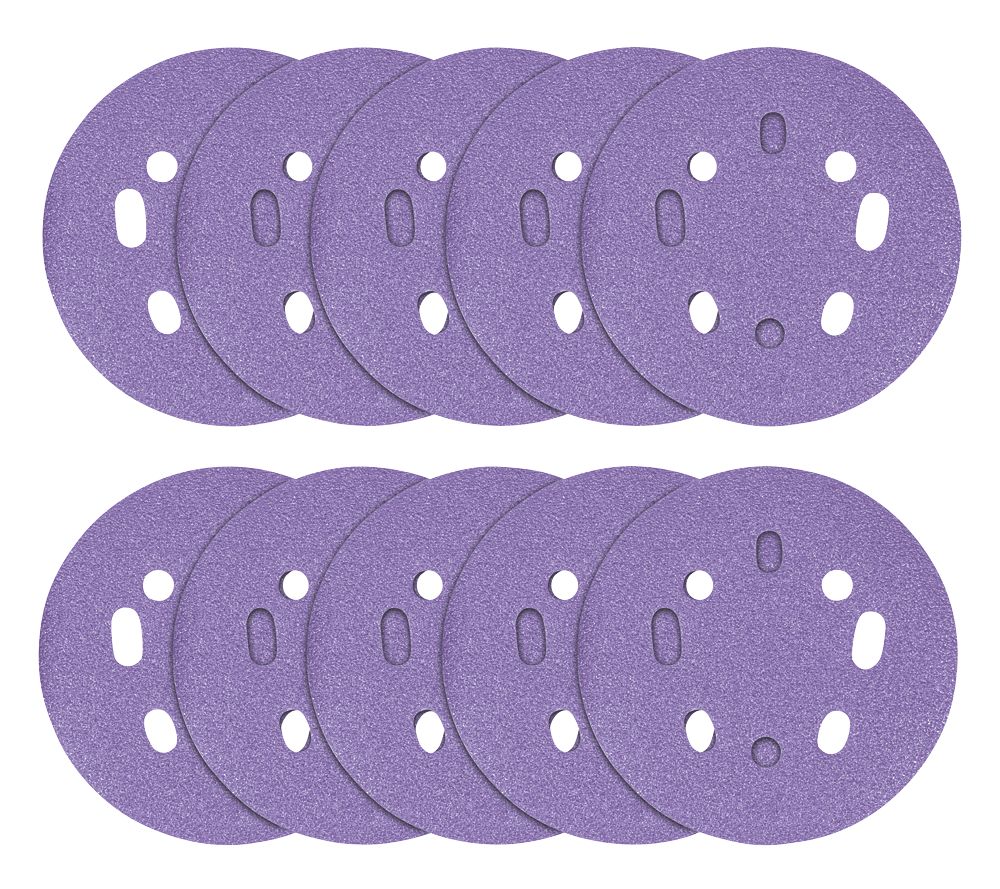 Image of Trend AB/125/240A Random Orbit Sanding Discs Punched 125mm 240 Grit 10 Pack 