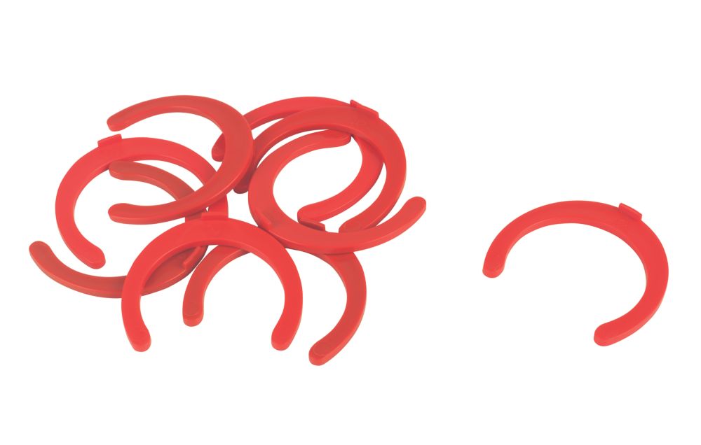 Image of FloPlast FloFit+ Collet Clips Red 28mm 10 Pack 