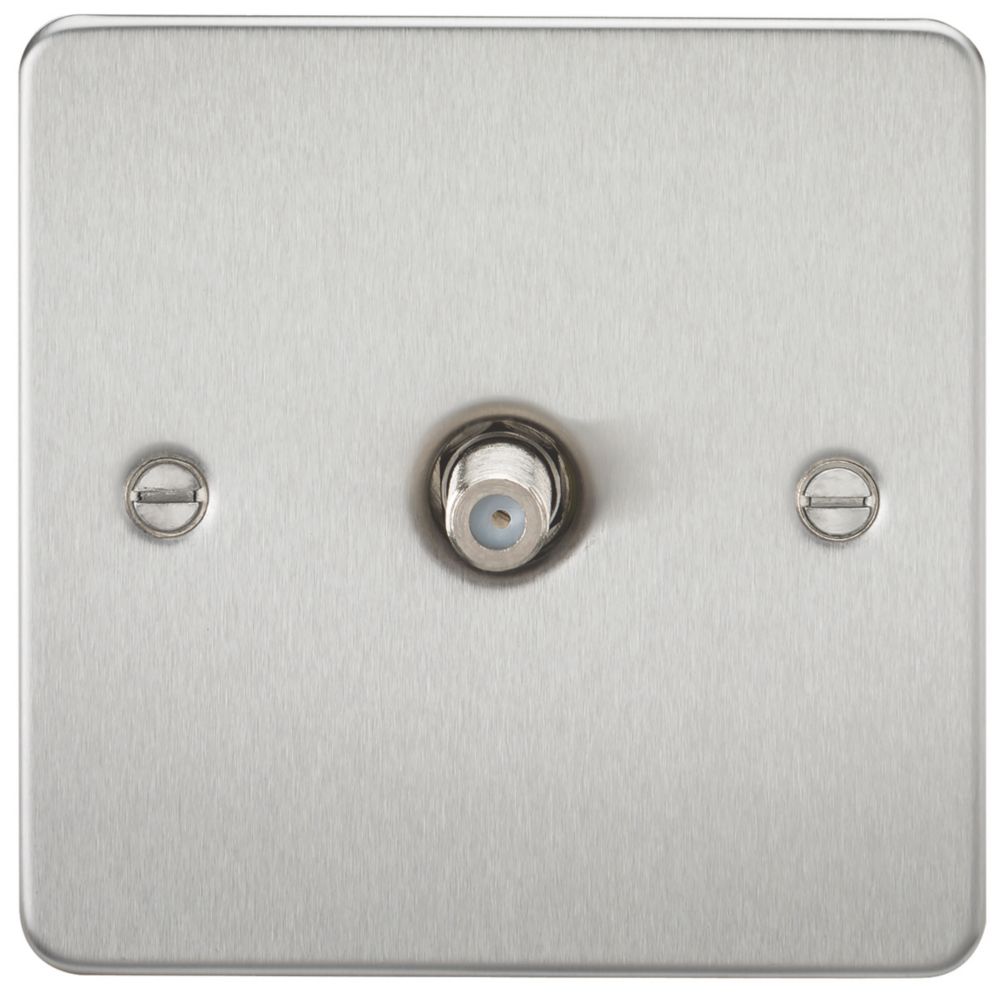 Image of Knightsbridge FP0150BC 1-Gang F-Type Satellite Socket Brushed Chrome 