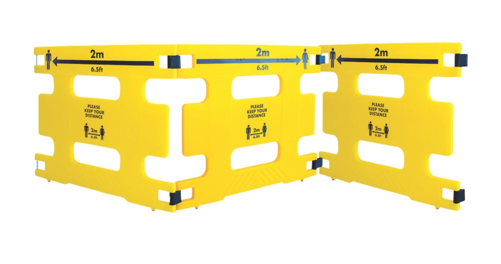 Image of Addgards Keep Your Distance Safety Barrier Yellow / Black 1m 3 Pack 