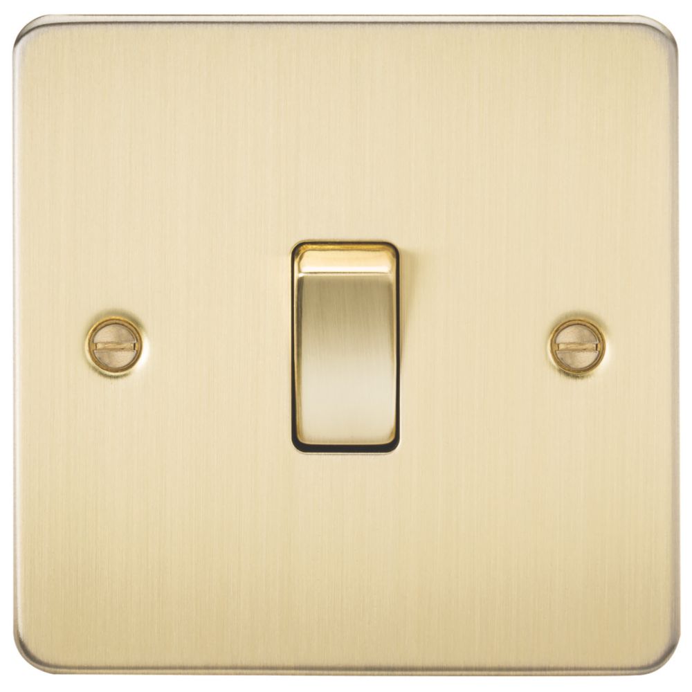 Image of Knightsbridge 10AX 1-Gang 2-Way Light Switch Brushed Brass 