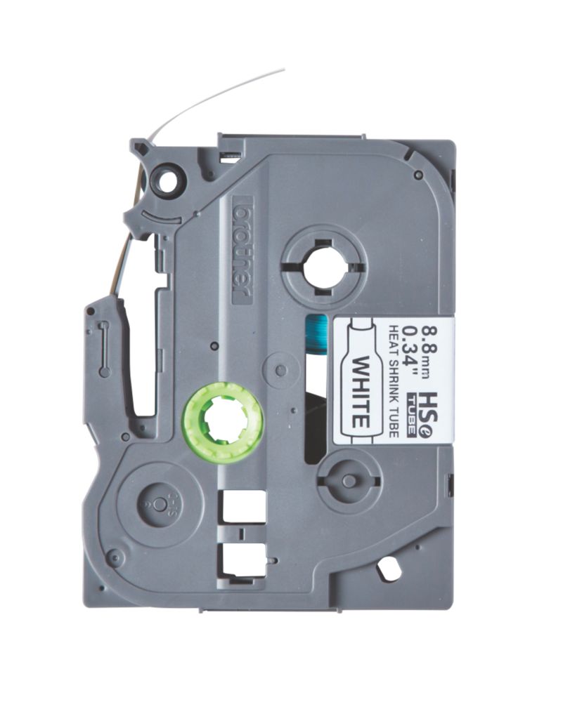 Image of Brother HSE221 Black on White Heat Shrink Tubing 8.8mm x 1.5m 