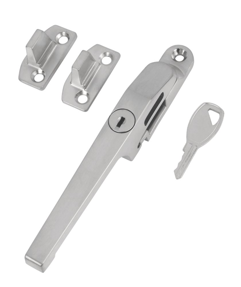Image of Smith & Locke LH/RH Modern Locking Casement Fastener Satin Chrome 