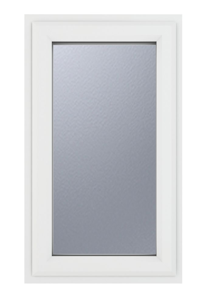 Image of Crystal Left-Hand Opening Obscure Triple-Glazed Casement White uPVC Window 610mm x 1040mm 