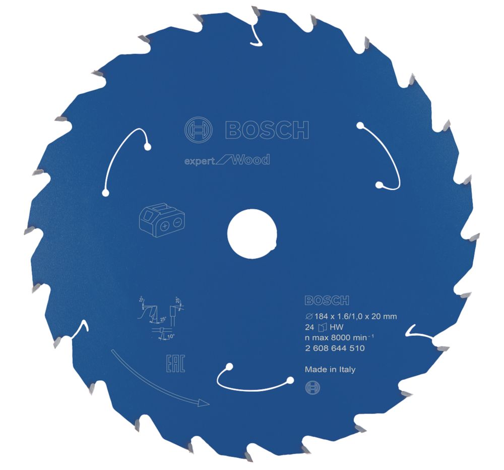 Image of Bosch Expert Wood Circular Saw Blade 184mm x 20mm 24T 