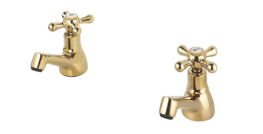 Image of Swirl Traditional Bathroom Basin Taps Gold 