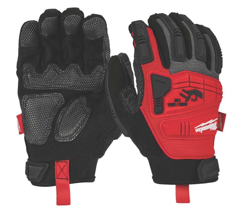 Image of Milwaukee Impact Demolition Gloves Black / Red Medium 