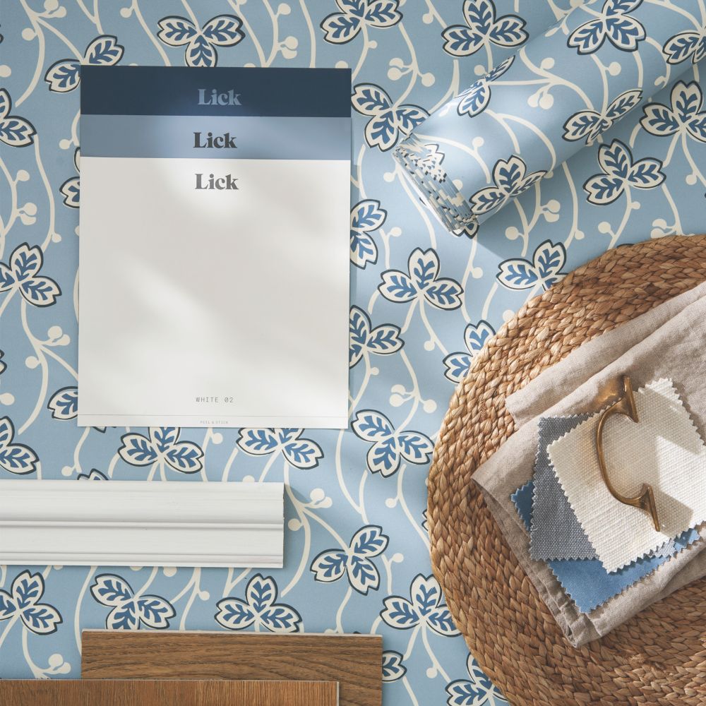 Image of LickPro Blue Clover 03 Wallpaper Roll 70cm x 10m 