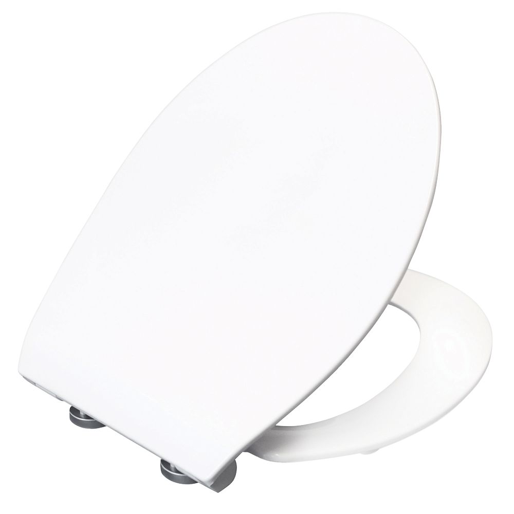 Image of Bemis Click & Clean Slim Soft-Close with Quick-Release Toilet Seat Thermoset Plastic White 