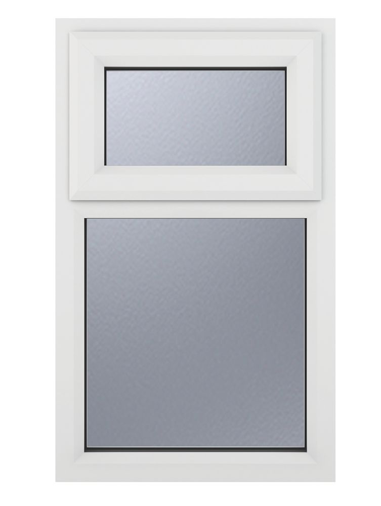 Image of Crystal Top Opening Obscure Triple-Glazed Casement White uPVC Window 1040mm x 1190mm 