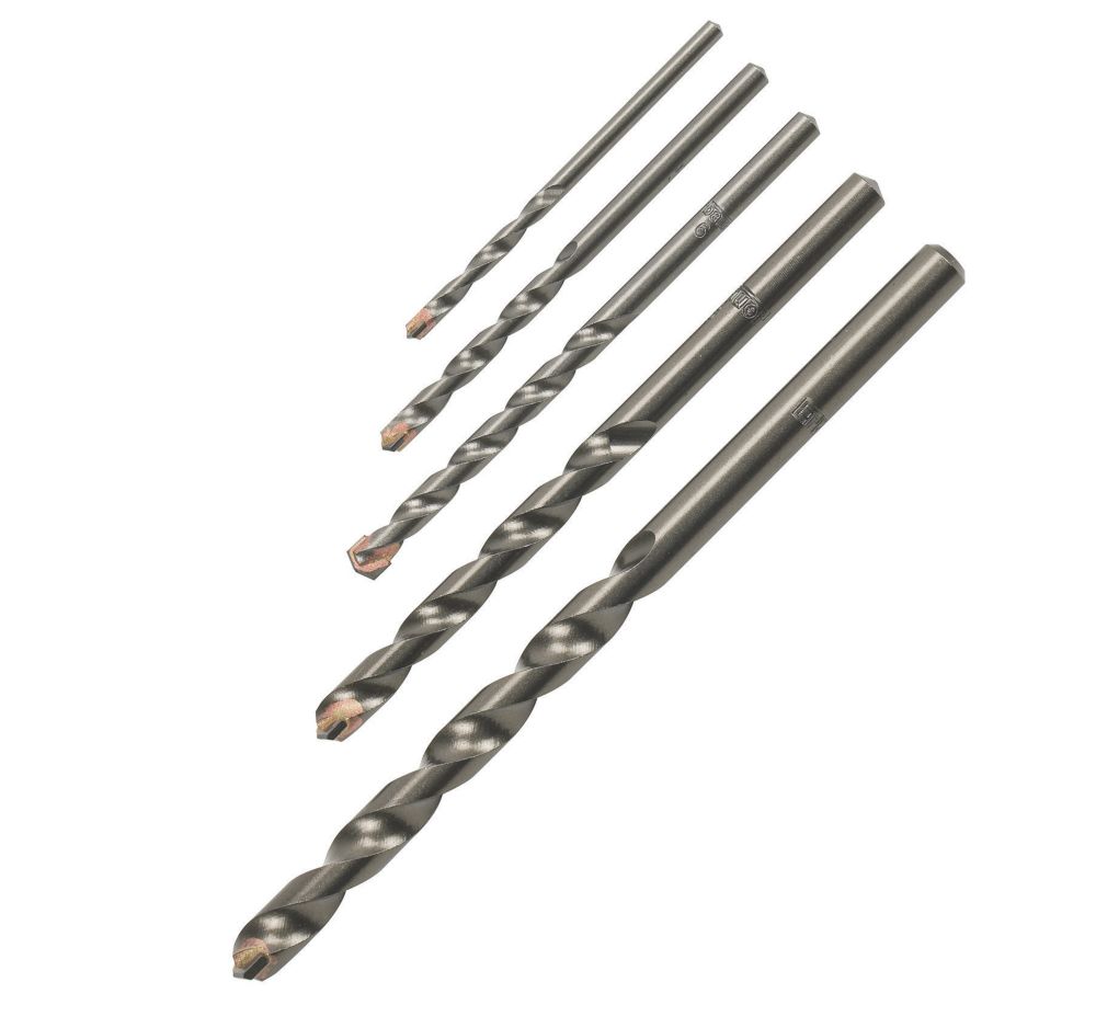 Image of Erbauer Round Shank Drill Bits 5 Piece Set 