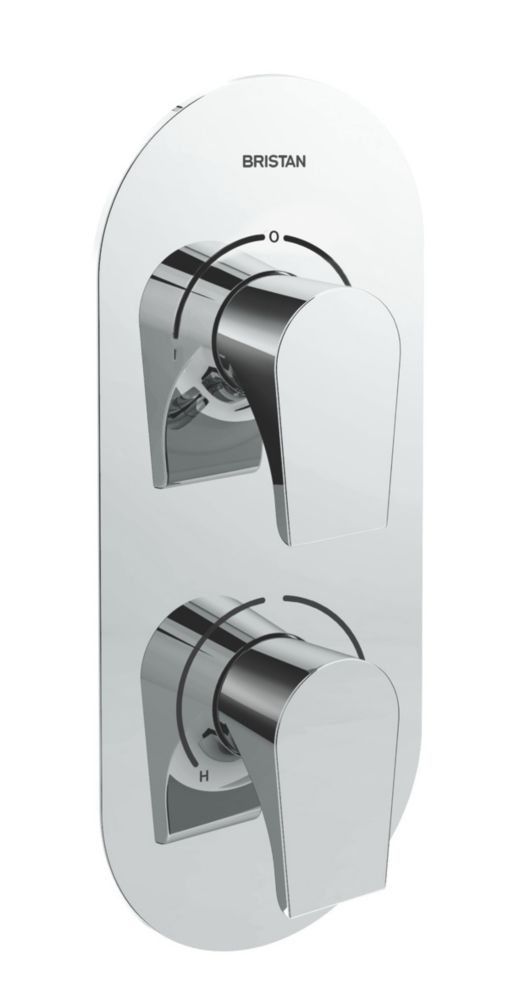 Image of Bristan Hourglass Concealed Dual Control Thermostatic Shower Valve with Two-Outlet Diverter Fixed Chrome 