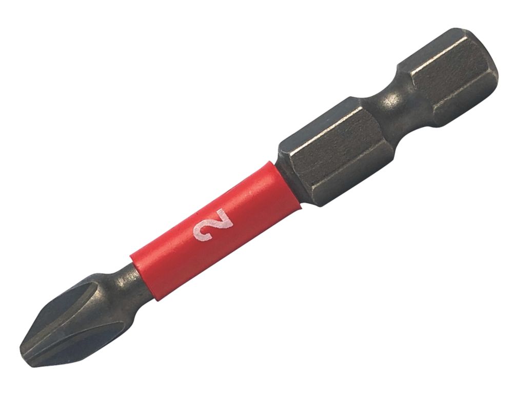 Image of Wera Impaktor 1/4" 50mm Hex Shank PH2 Diamond-Coated Screwdriver Bits 5 Pack 