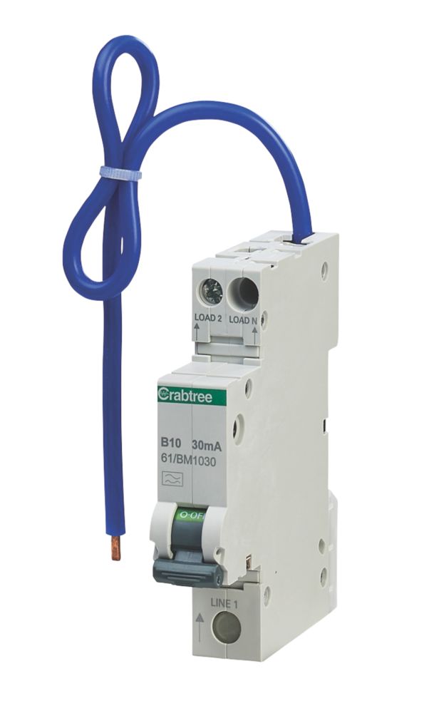 Image of Crabtree Starbreaker 10A 30mA SP & N Type B Mini-RCBO 