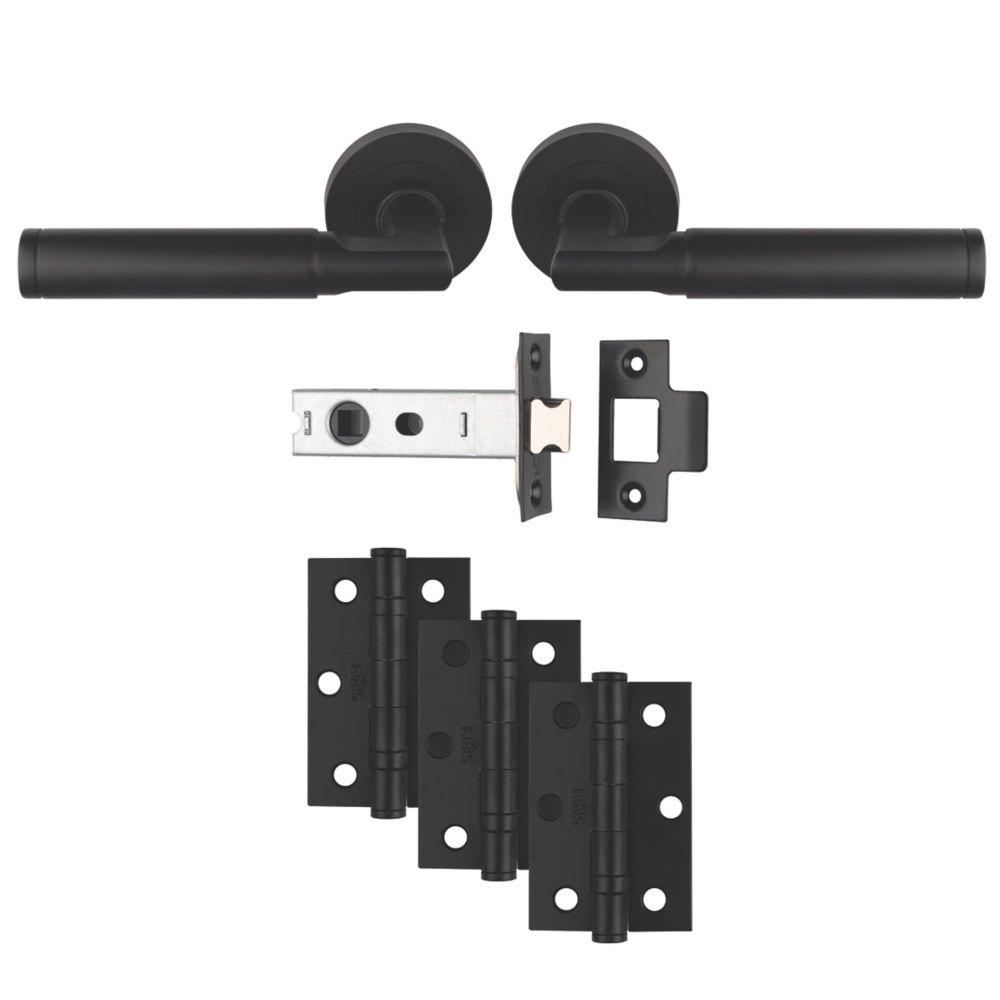 Image of Carlisle Brass Belas Door Handle Pair Matt Black 