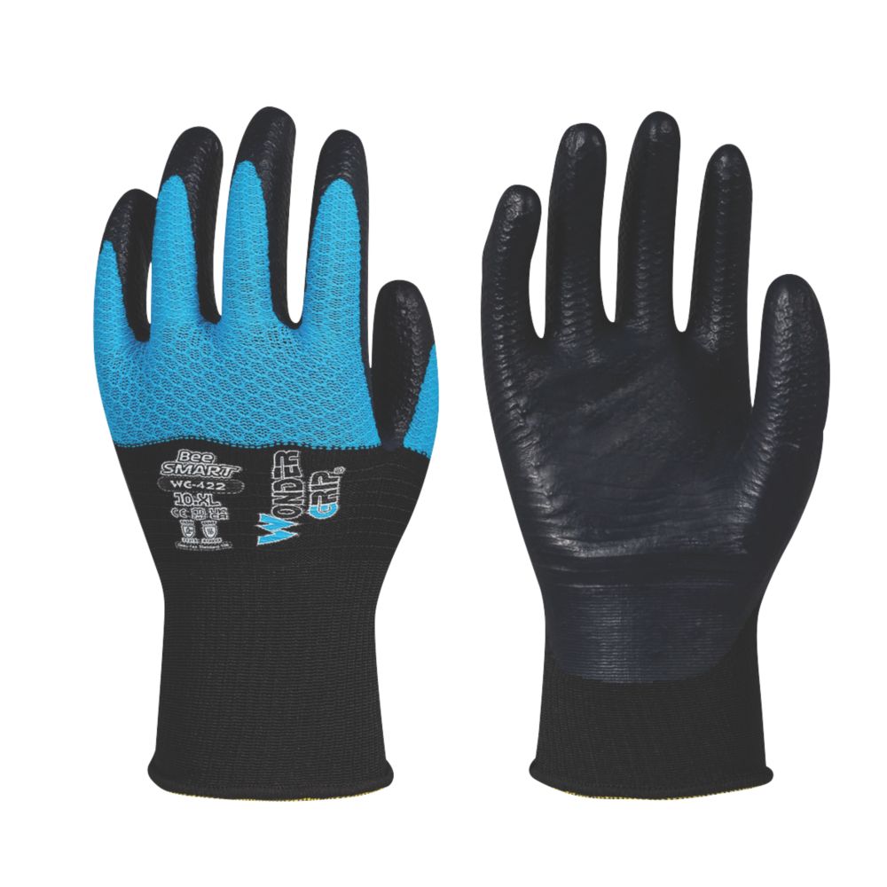 Image of Wonder Grip WG-422 Bee-Smart Protective Work Gloves Blue / White X Large 