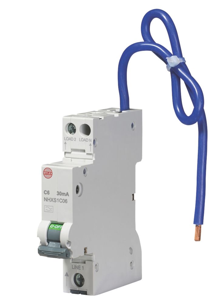 Image of Wylex 6A 30mA DP Type C Mini RCBO 