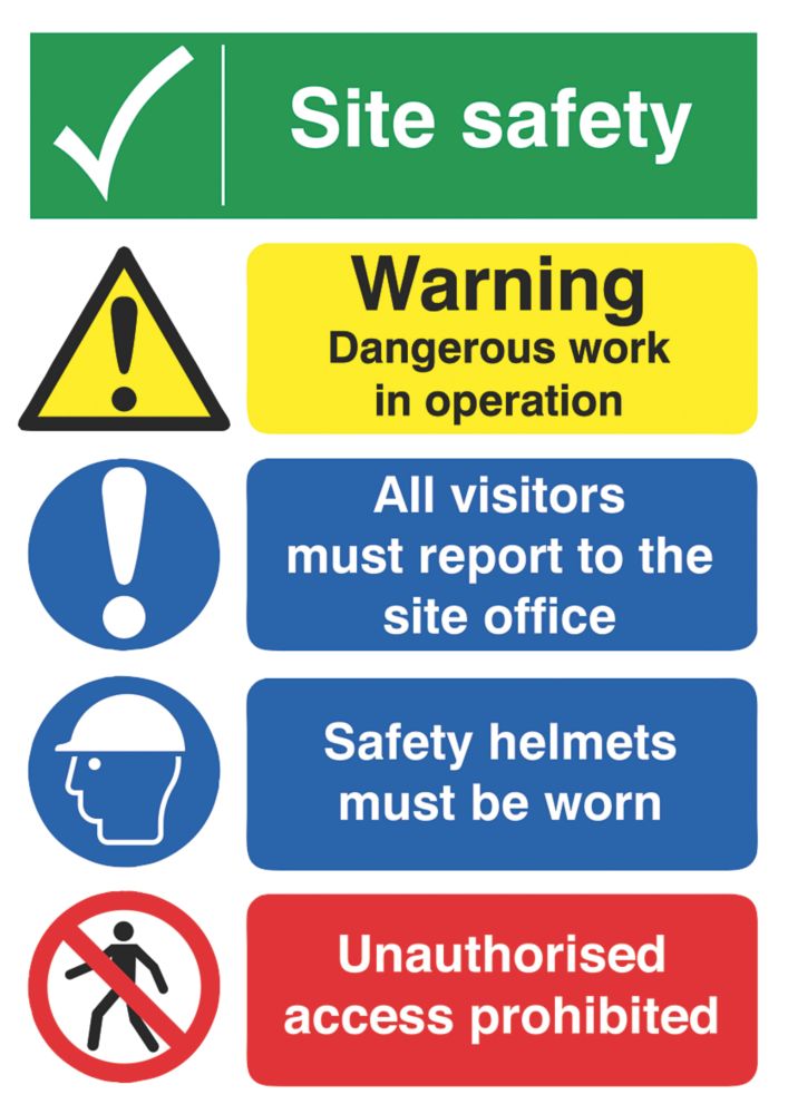 Image of "Site Safety" Boards 400mm x 300mm 25 Pack 
