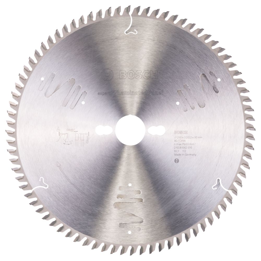 Image of Bosch Expert Laminate Panel Circular Saw Blade 250mm x 30mm 80T 