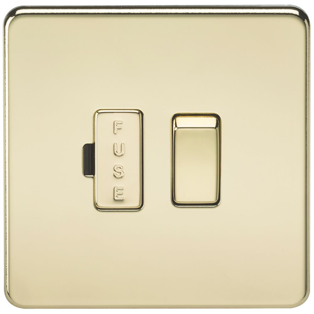 Image of Knightsbridge 13A Switched Fused Spur Polished Brass 