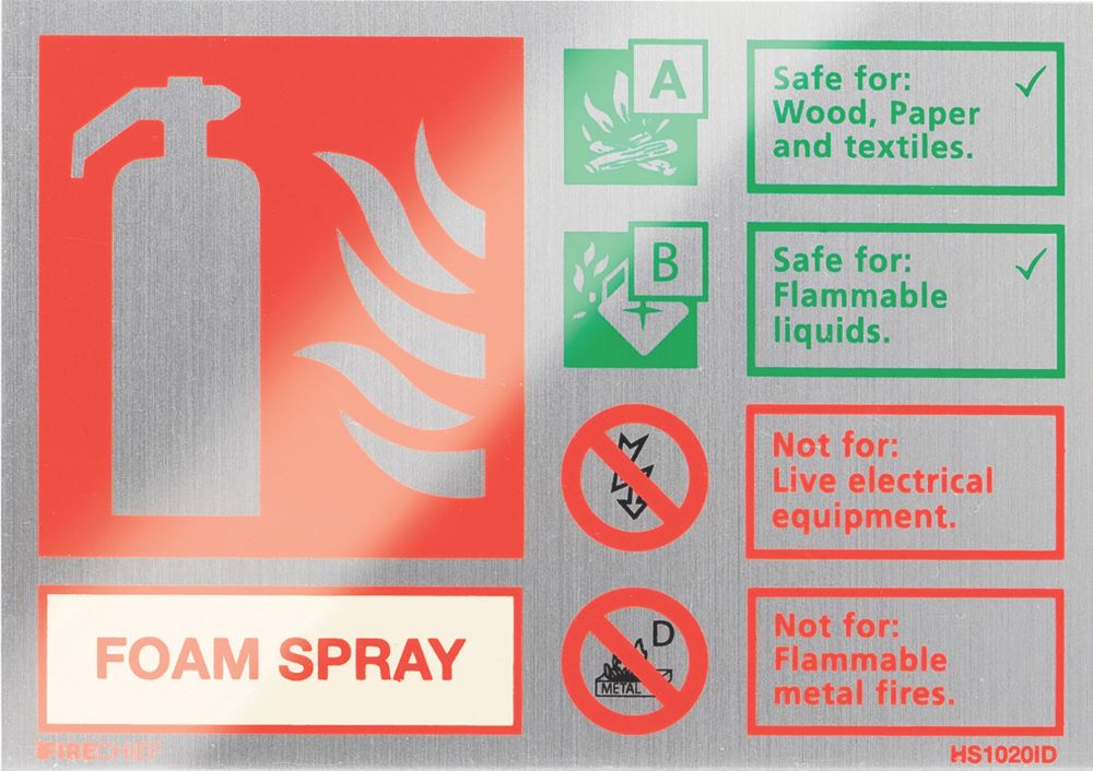 Image of Firechief Non Photoluminescent "Foam" Fire Safety Sign 150mm x 100mm 