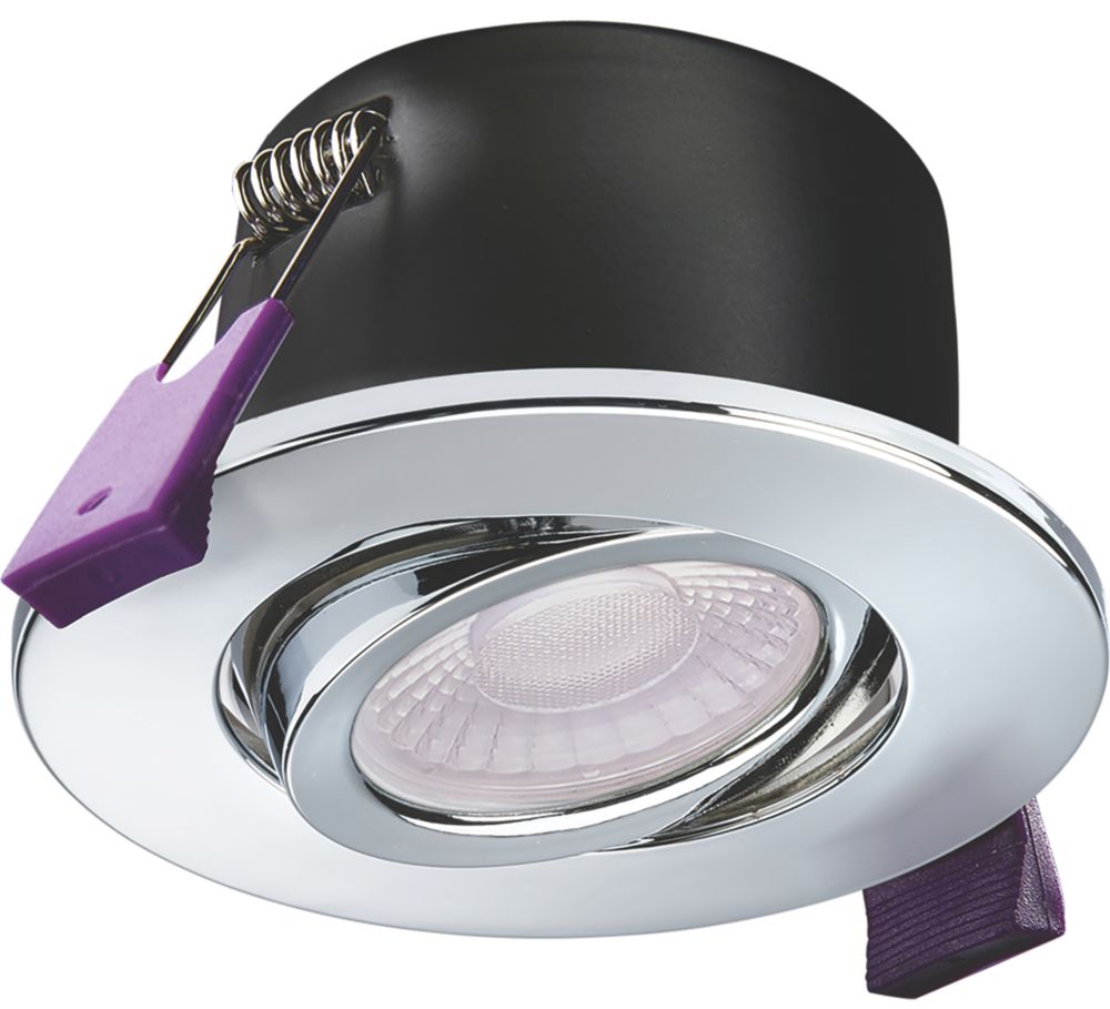 Image of Knightsbridge SpektroLED Tilt Fire Rated LED 4-CCT Downlight Polished Chrome 5 / 8W 870lm 