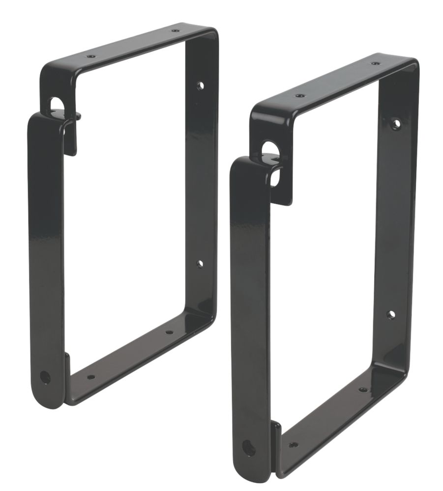 Image of Smith & Locke Ladder Storage Brackets Black 250 x 190mm 2 Pack 