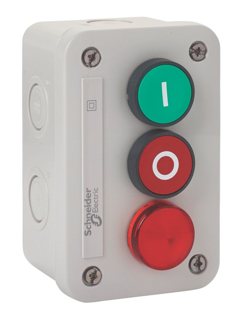Image of Schneider Electric XALE33V2M Double Pole Flush Push-Button Isolator Switch With Pilot Light NO/NC 