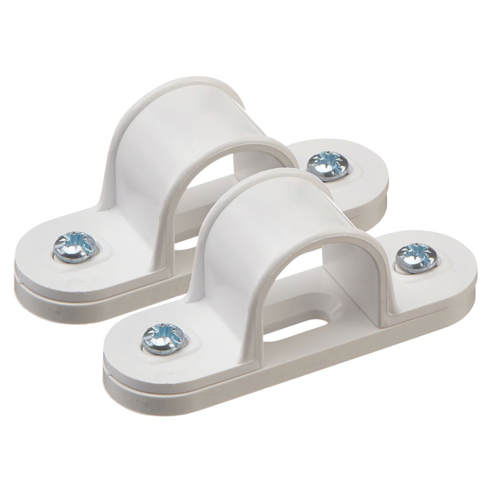 Image of Deta TTE uPVC Spacer Bar Saddles 20mm White 2 Pack 