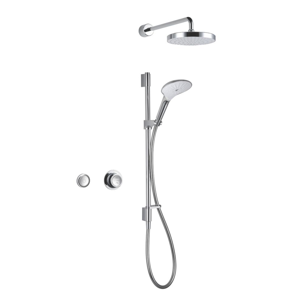 Image of Mira Mode Dual Gravity-Pumped Rear-Fed Dual Outlet Chrome Thermostatic Digital Shower 
