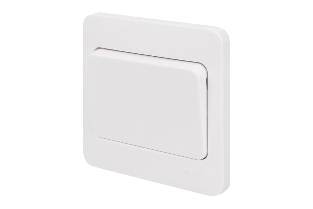 Image of Schneider Electric Lisse 10AX 1-Gang 10AX Intermediate Wide Rocker Light Switch White 