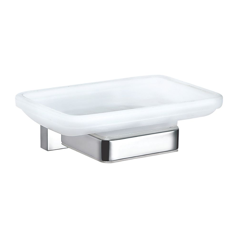 Image of Aqualux York Soap Holder with Glass Chrome 