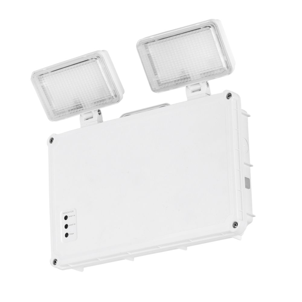 Image of Aurora Indoor & Outdoor Non-Maintained Emergency Rectangular LED Twin Spot Bulkhead w/Self-Test White 5W 400lm 